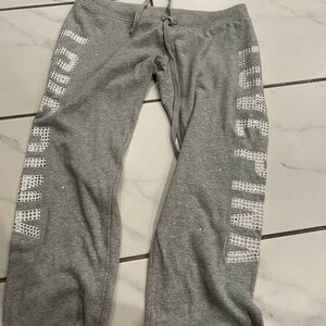 PINK Victoria's Secret Gray Sweatpants with White Accents
